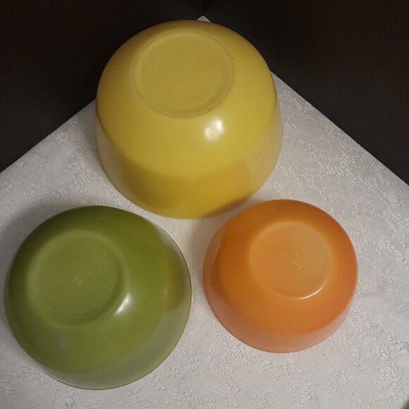 VTG  Fire King  Mixing Bowls "Sunnyside Set"  Set of 3 - Picture 2 of 5